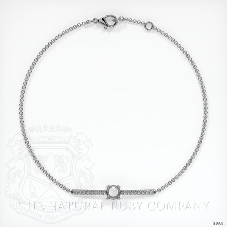 14K White Gold Pave Bracelet Setting