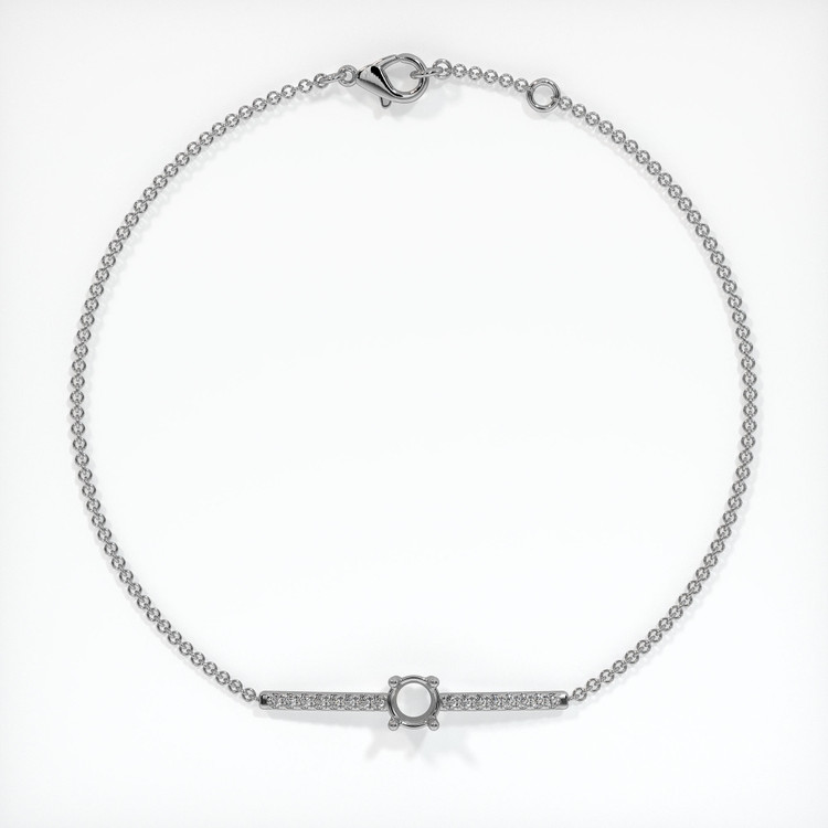 18K White Gold Pave Bracelet Setting