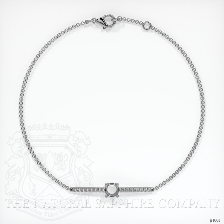 18K White Gold Pave Bracelet Setting