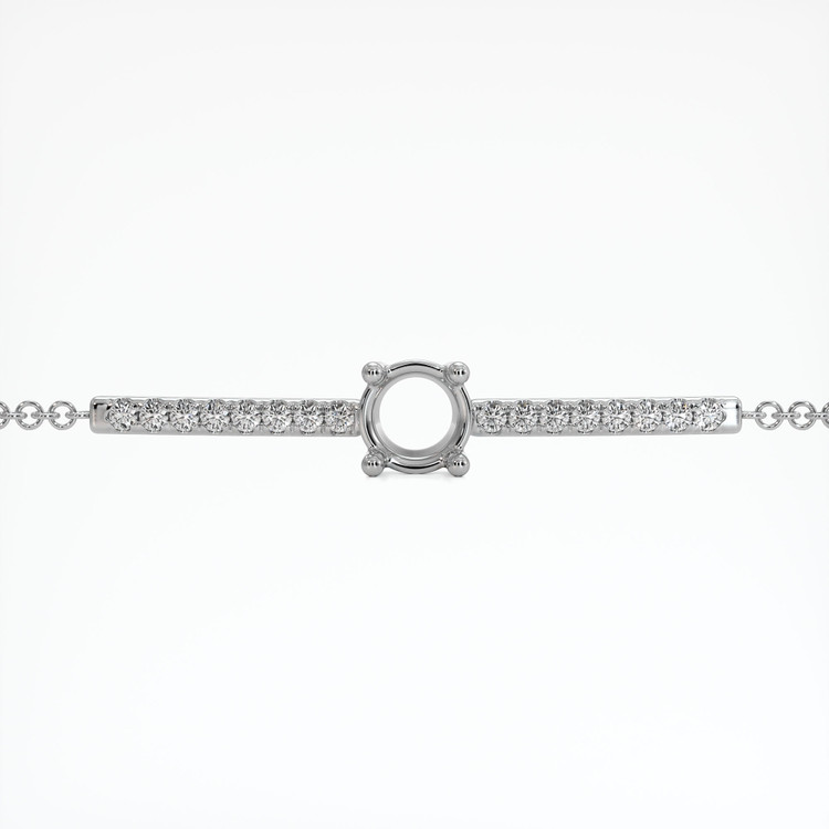 18K White Gold Pave Bracelet Setting
