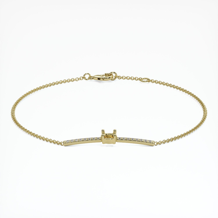 14K Yellow Gold Pave Bracelet Setting