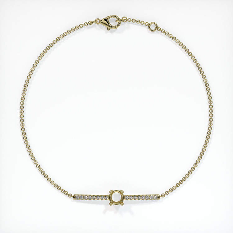 14K Yellow Gold Pave Bracelet Setting