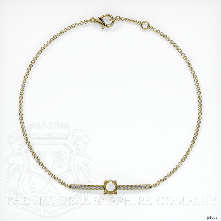 14K Yellow Gold Pave Bracelet Setting