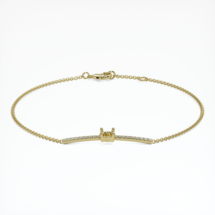 18K Yellow Gold Pave Bracelet Setting