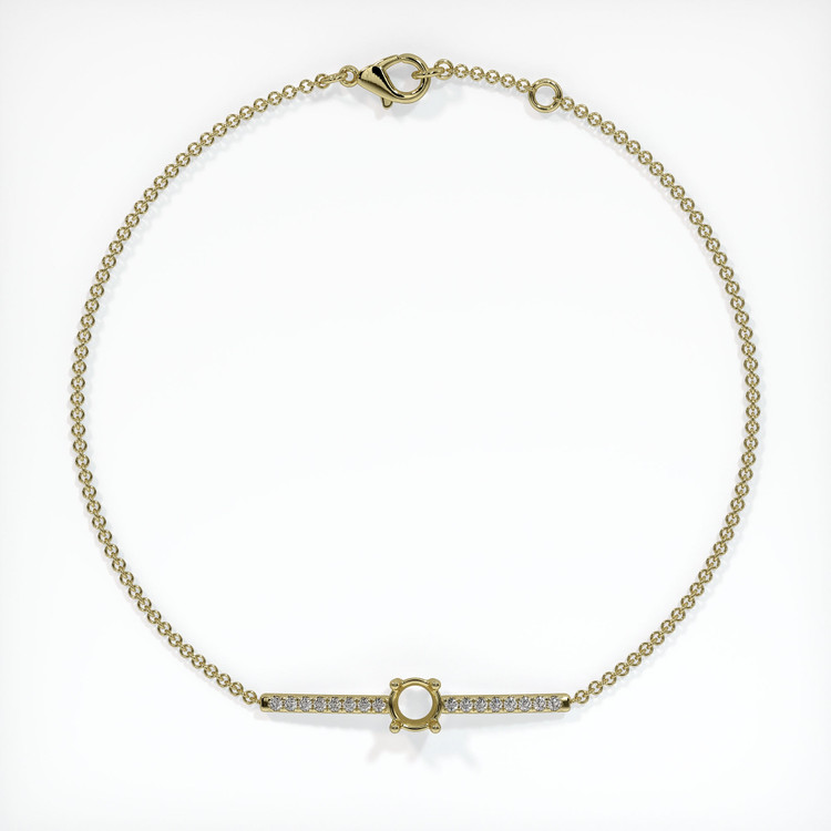 18K Yellow Gold Pave Bracelet Setting