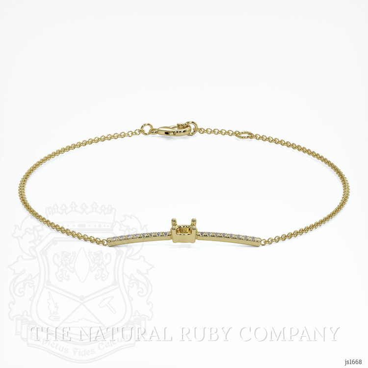 18K Yellow Gold Pave Bracelet Setting