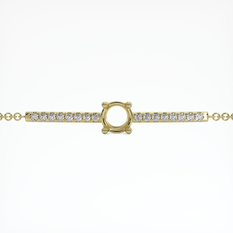 18K Yellow Gold Pave Bracelet Setting