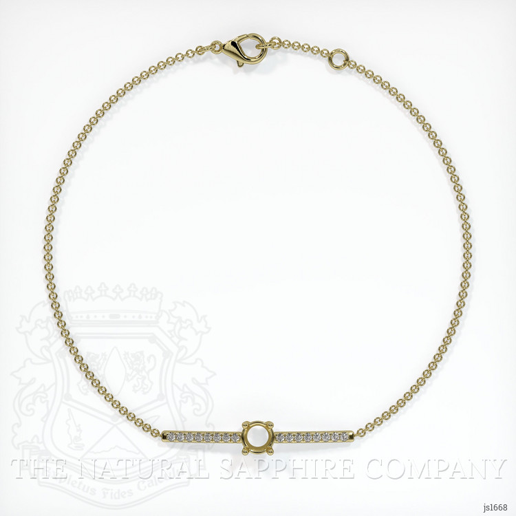 18K Yellow Gold Pave Bracelet Setting