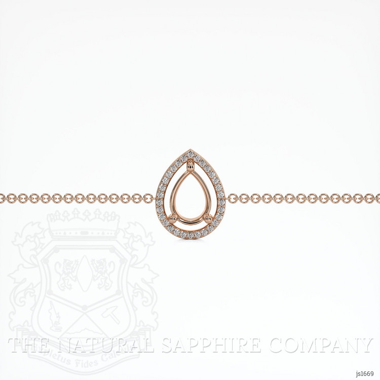 14K Rose Gold Pave Bracelet Setting