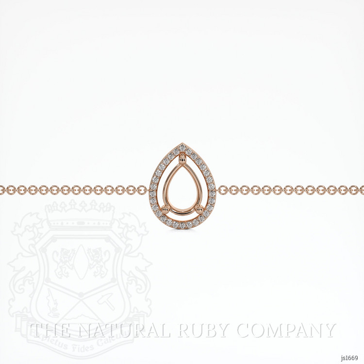 14K Rose Gold Pave Bracelet Setting