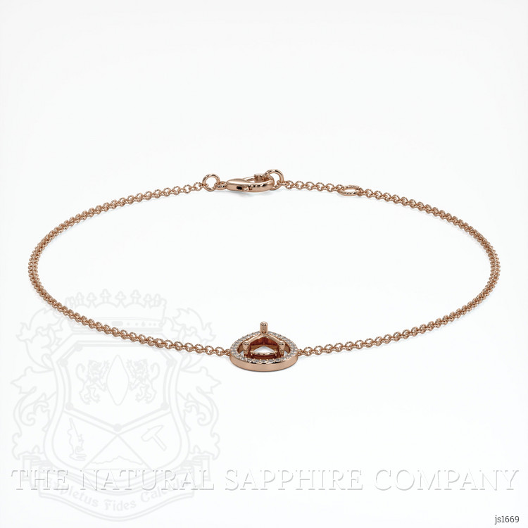 14K Rose Gold Pave Bracelet Setting