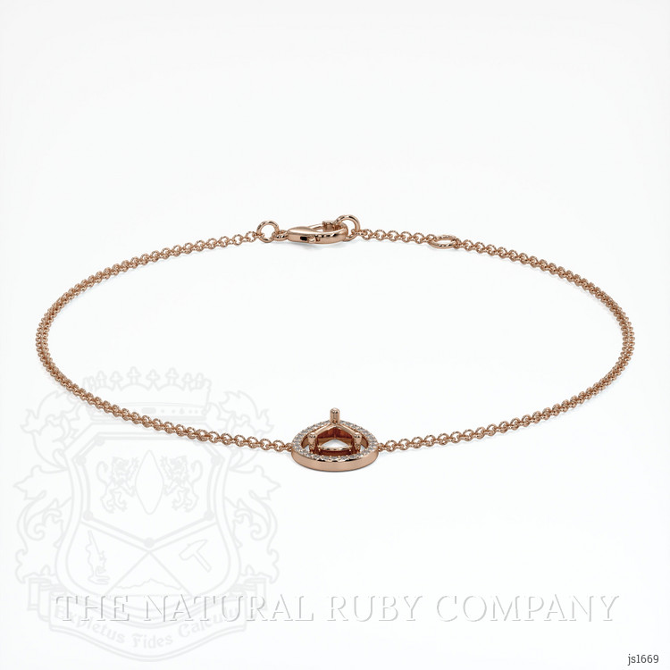 14K Rose Gold Pave Bracelet Setting