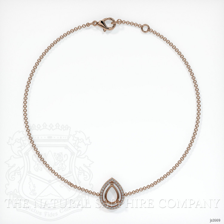 14K Rose Gold Pave Bracelet Setting