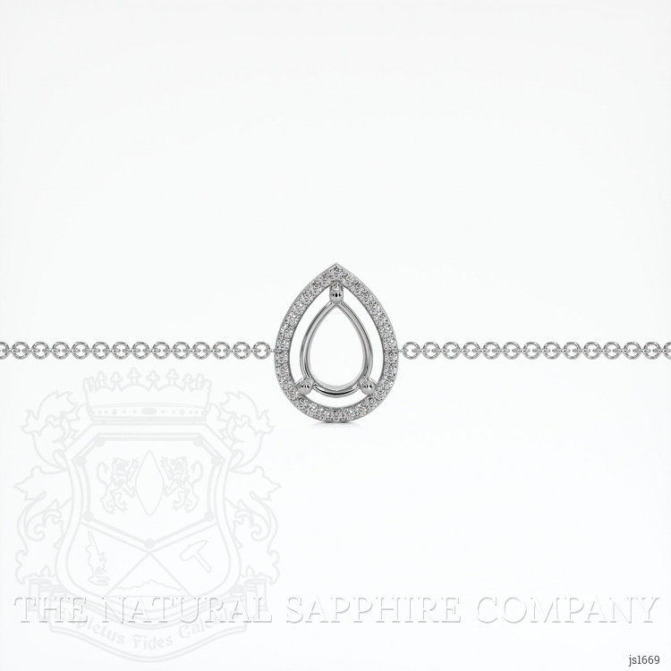 14K White Gold Pave Bracelet Setting