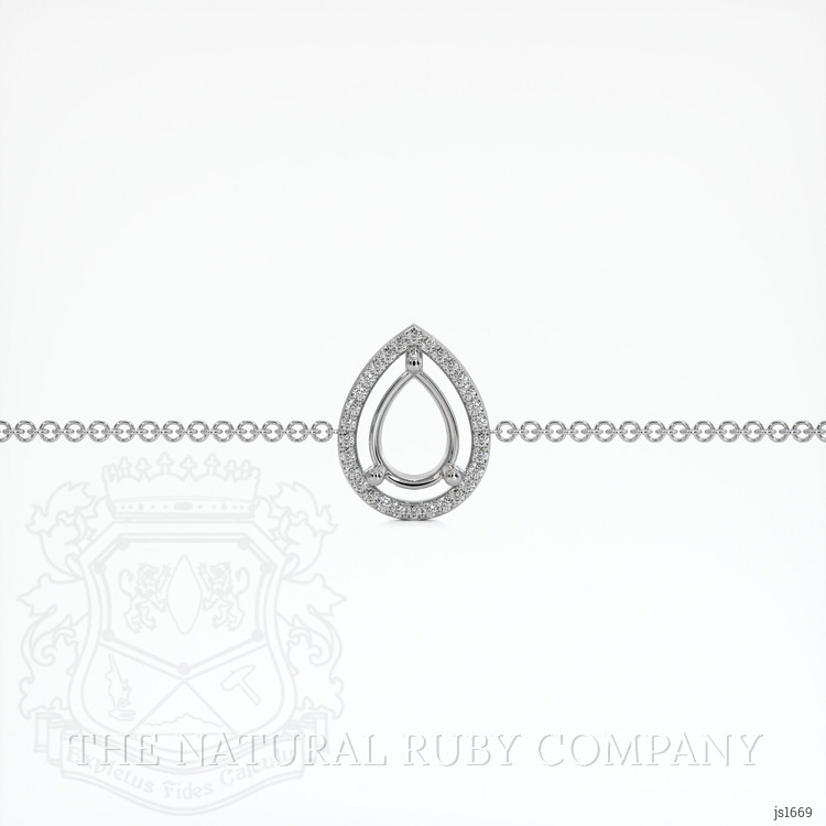 14K White Gold Pave Bracelet Setting