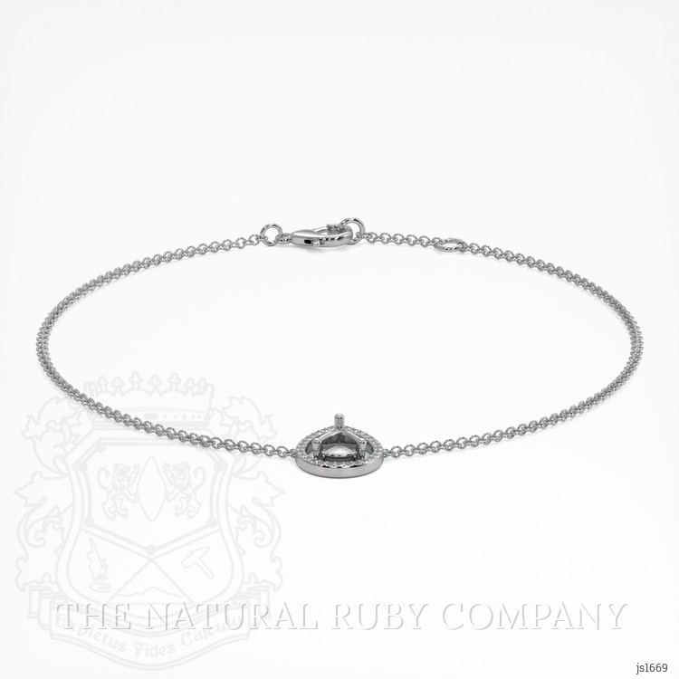 14K White Gold Pave Bracelet Setting