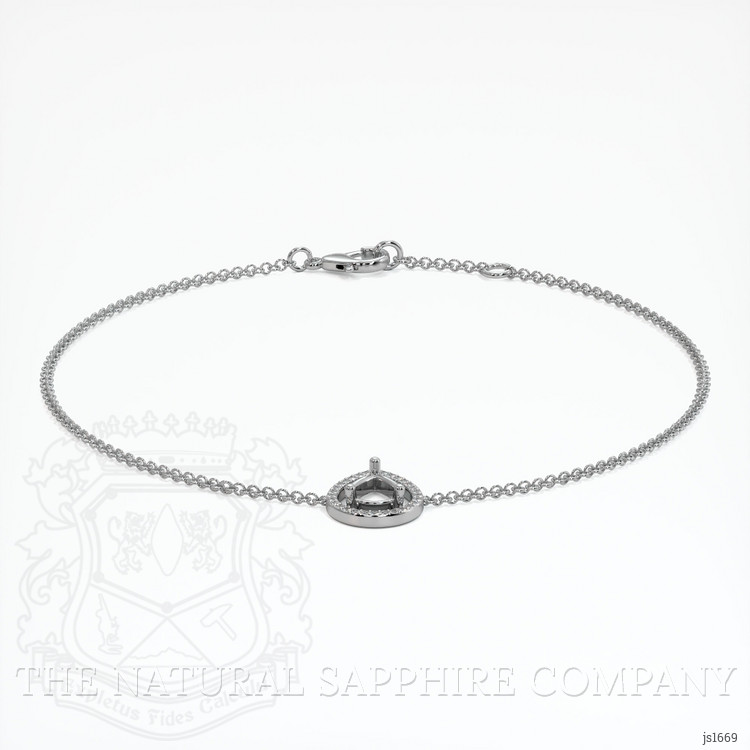 14K White Gold Pave Bracelet Setting