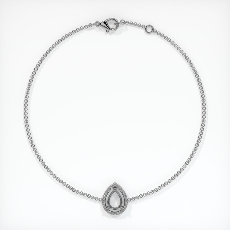 18K White Gold Pave Bracelet Setting