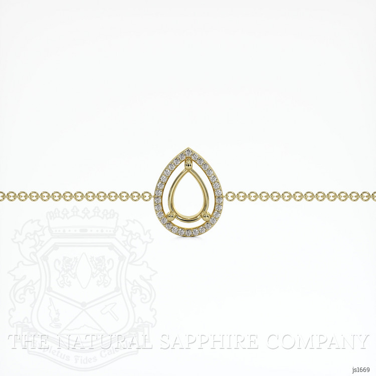 14K Yellow Gold Pave Bracelet Setting