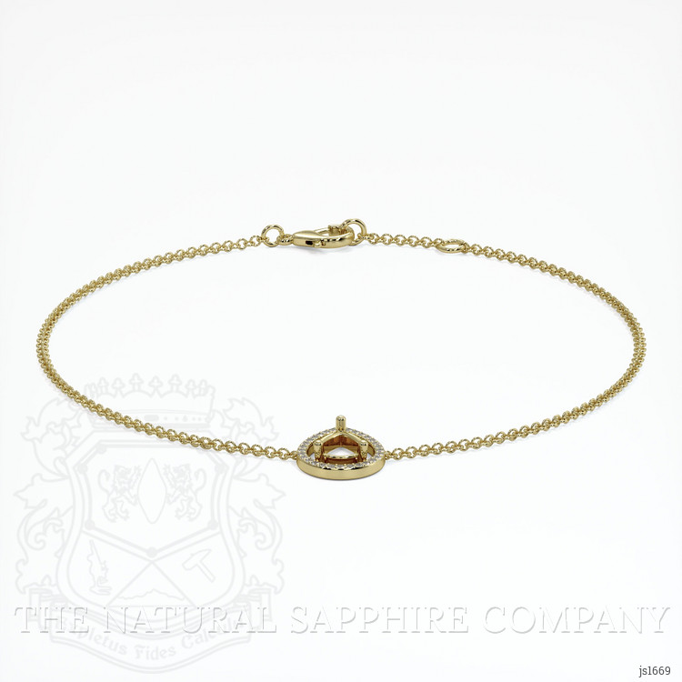 14K Yellow Gold Pave Bracelet Setting