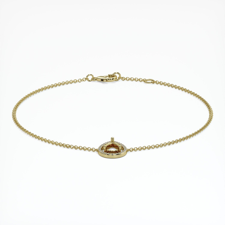 14K Yellow Gold Pave Bracelet Setting