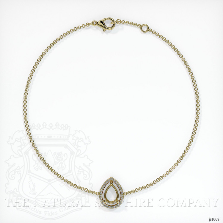 14K Yellow Gold Pave Bracelet Setting