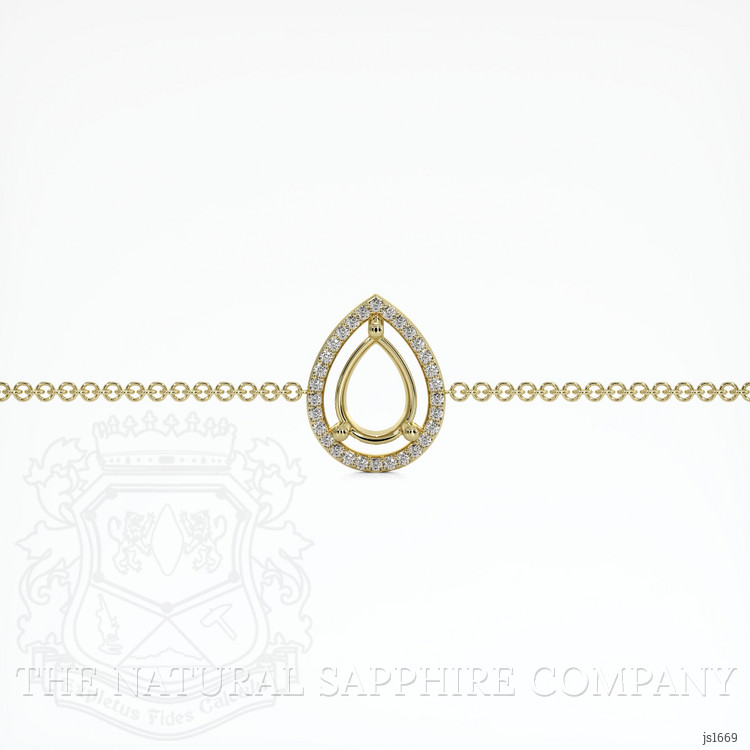 18K Yellow Gold Pave Bracelet Setting