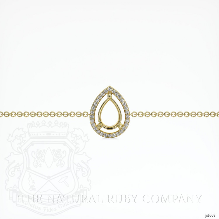 18K Yellow Gold Pave Bracelet Setting