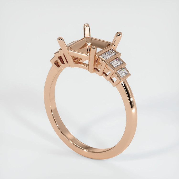 18K Rose Gold Antique Style Ring Setting