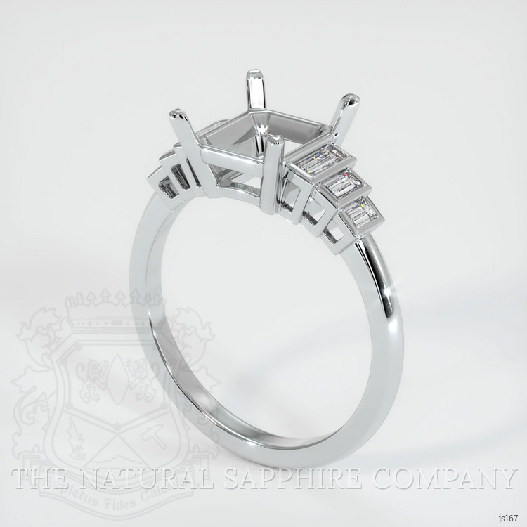 10K White Gold Antique Style Ring Setting