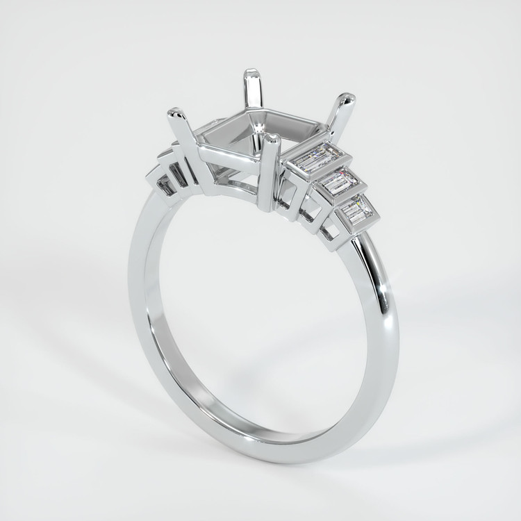 14K White Gold Antique Style Ring Setting