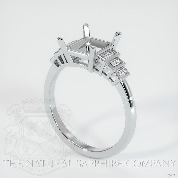 14K White Gold Antique Style Ring Setting
