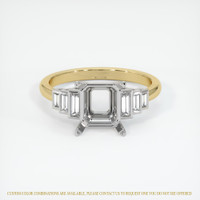 14K White & Yellow Antique Style Ring Setting Image