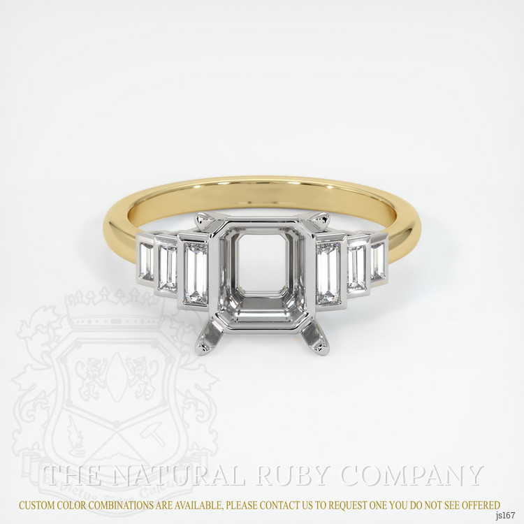 14K White & Yellow Antique Style Ring Setting