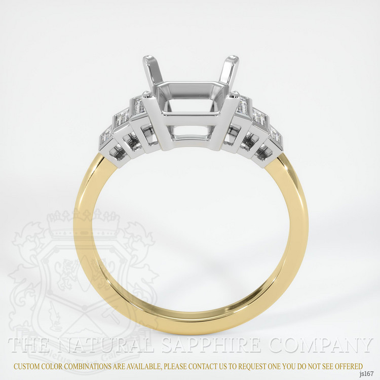 14K White & Yellow Antique Style Ring Setting
