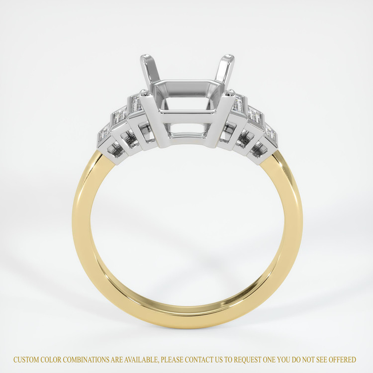 14K White & Yellow Antique Style Ring Setting