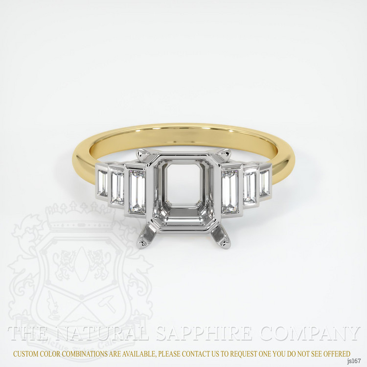 18K White & Yellow Antique Style Ring Setting