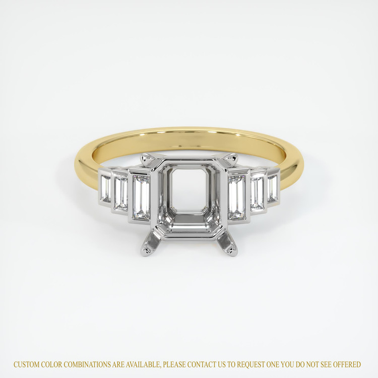 18K White & Yellow Antique Style Ring Setting