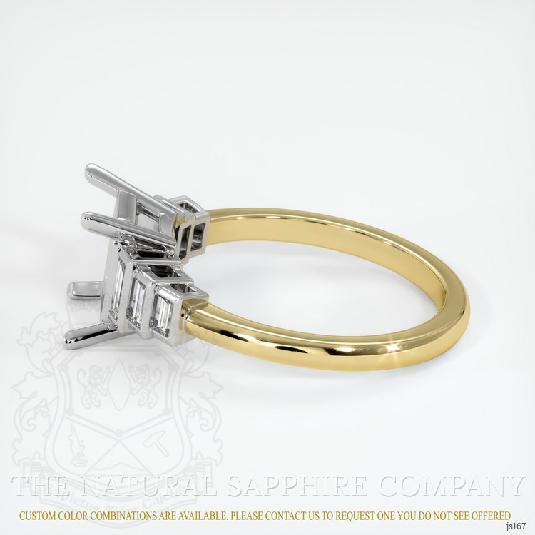 18K White & Yellow Antique Style Ring Setting