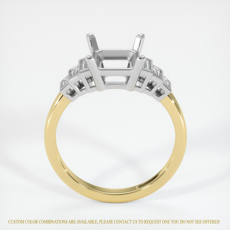 18K White & Yellow Antique Style Ring Setting