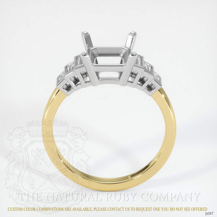 18K White & Yellow Antique Style Ring Setting