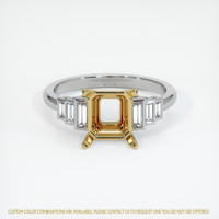 14K Yellow & White Antique Style Ring Setting Image