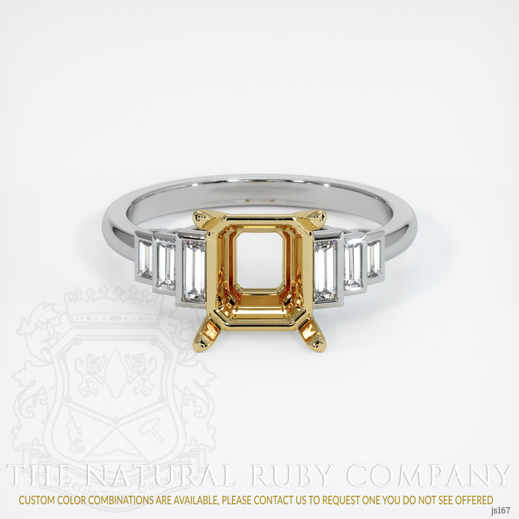 14K Yellow & White Antique Style Ring Setting