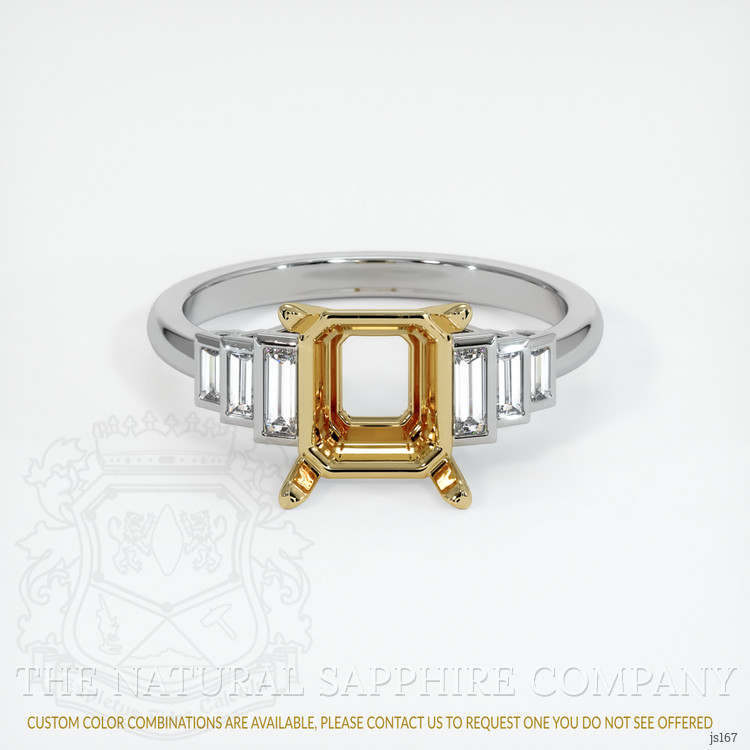 14K Yellow & White Antique Style Ring Setting