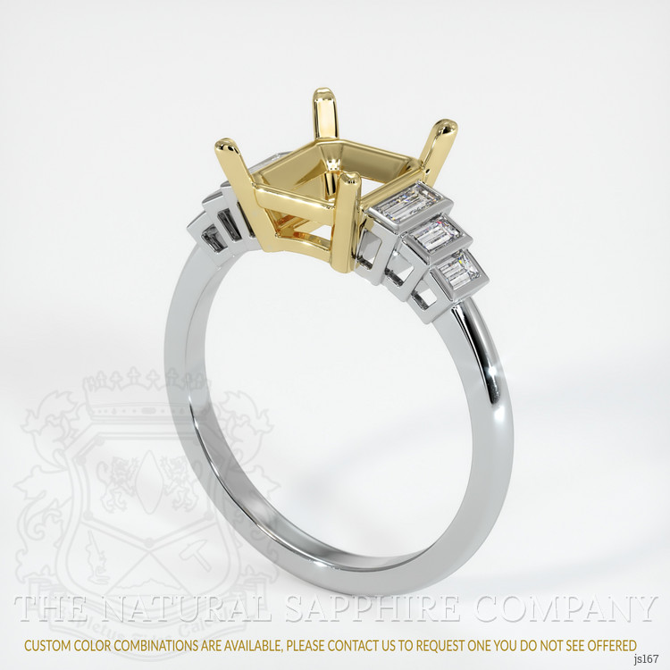 18K Yellow & White Antique Style Ring Setting