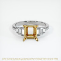 18K Yellow & White Antique Style Ring Setting Image