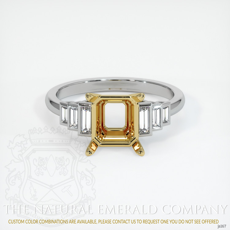 18K Yellow & White Antique Style Ring Setting