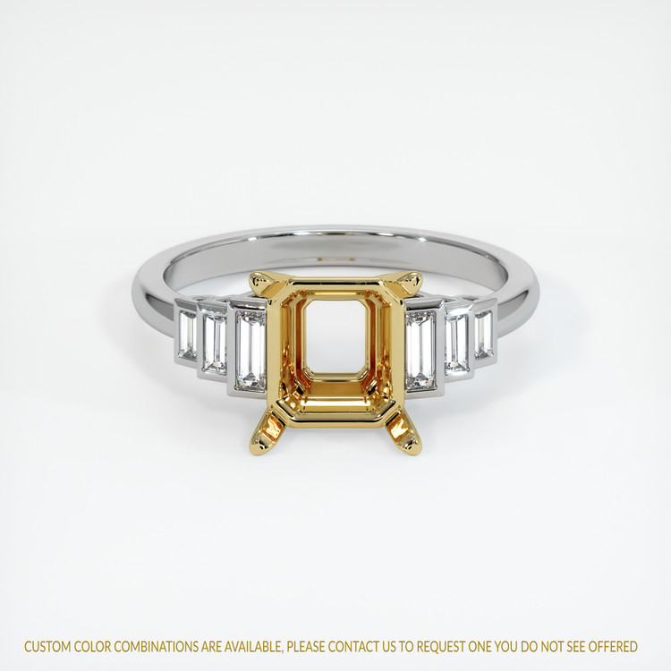 18K Yellow & White Antique Style Ring Setting