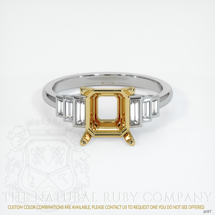 18K Yellow & White Antique Style Ring Setting