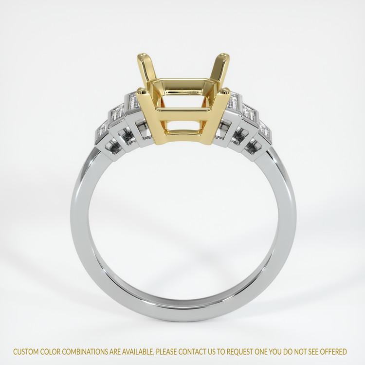 18K Yellow & White Antique Style Ring Setting